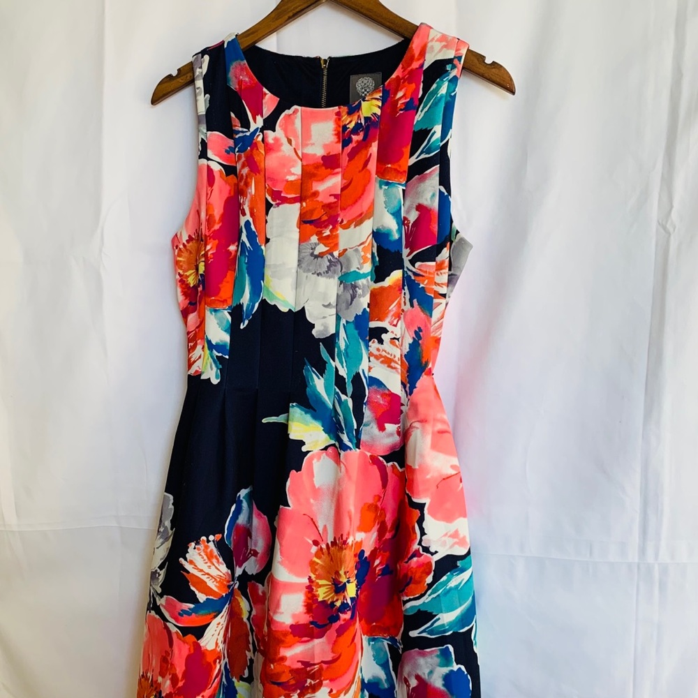 Vince Camuto Floral Sleeveless Swing Dress